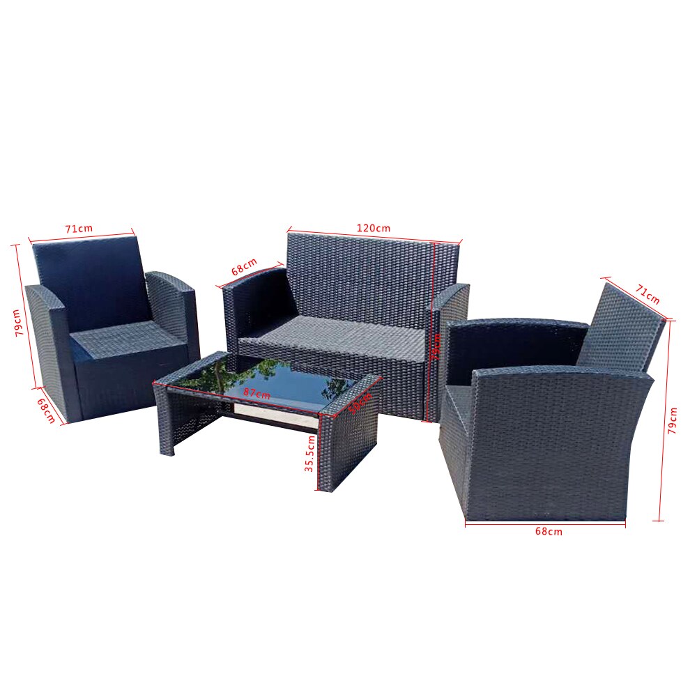 4PCS Outdoor Furnitures Rattan Garden furniture - Image 5