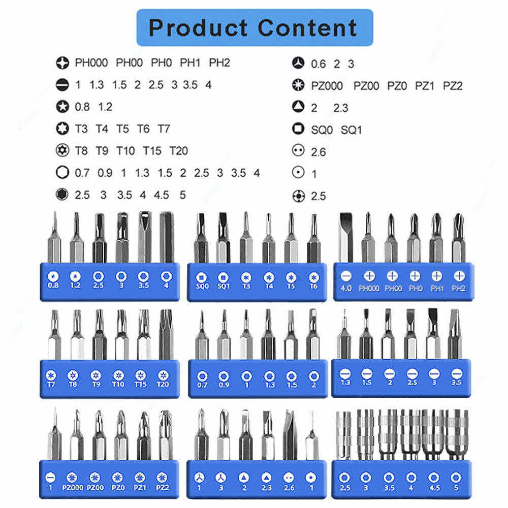81 in 1 Professional Precision Screwdriver Set Magnetic Driver Kit Portable Bag for Laptop iPhone PC Cell Phone Repair Tools Kit - Image 3