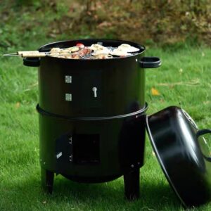 Alternative view of ALWAYSME 40X84CM BBQ Vertical Smoker Grill For Outdoor Cooking Grilling