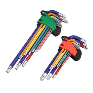 Allen Key Set Hex Wrench Screwdriver Set Hexagon Spanner Universal 9Pcs Ball End Torx Star Keys Tool L Type Hand Tools Kit