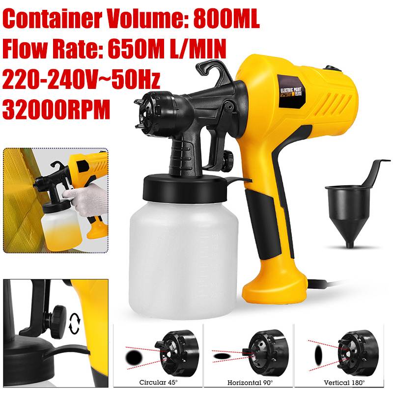 Becornce 360° 400W 800ML High Power Home Electric Paint Sprayer Spray-Gun Easy Spraying and Clean Perfect for Beginner