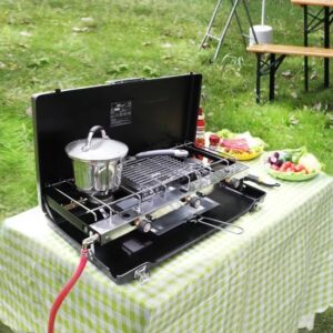 CE.Roth certificate portable gas stove, outdoor gas stove, gas BBQ grill.double burners grill,free shipping