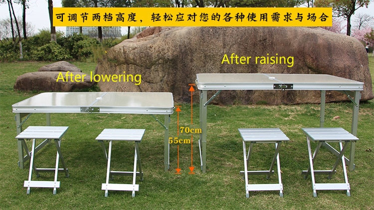 Camping Table Portable Folding Table with4 Chairs - Image 2