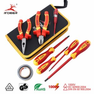 Insulated Screwdriver Set VDE 1000V Magnetic Screw Driver 6'' 8'' Wire Cutter CR-V Long Nose Pliers Electrician Repair Tools