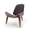 Three-Legged Shell Chair Ash Plywood Fabric Upholstery Living Room Furniture Modern Lounge Shell Chair