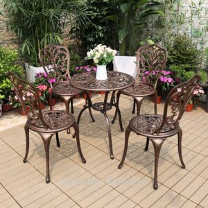 Alternative view of set of 5pcs Cast Aluminum garden furniture dining set