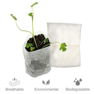 Alternative view of 300PCS Seedling Plants Nursery Bags Organic Biodegradable Grow Bags Fabric Eco-friendly Ventilate Growing Planting Bags