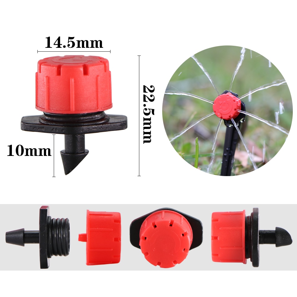 5-50m DIY Micro Drip Irrigation System 8 Hole Adjustable Flow Dripper Atomizer Watering Kit Garden 1/4'' Hose Spray Misting Kit - Image 2