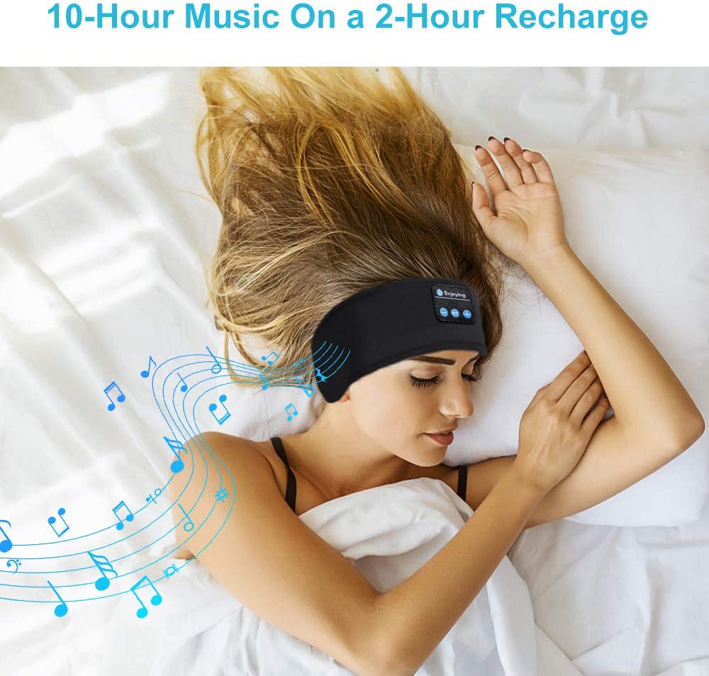 Bluetooth Sleeping Headphones Sports Headband Thin Soft Elastic Comfortable Wireless Music Earphones Eye Mask for Side Sleeper - Image 3