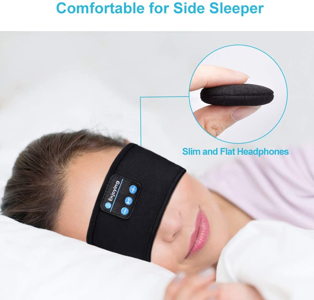 Bluetooth Sleeping Headphones Sports Headband Thin Soft Elastic Comfortable Wireless Music Earphones Eye Mask for Side Sleeper - Image 4