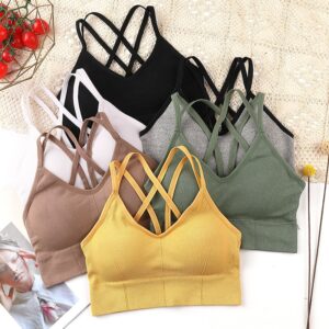 Alternative view of Breathable Sports Bra Anti-sweat Fitness Top Seamless Yoga Bra Shockproof Crop Top Women Push up Sport Bra Gym Workout Top